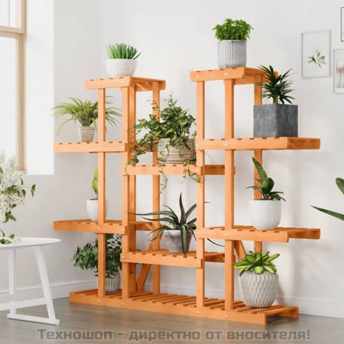 Поставка за цветя, 110x25x110,5 см, масивна ела