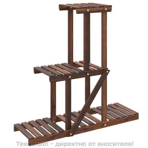 Поставка за цветя, 81x25x75,5 см, масивна ела