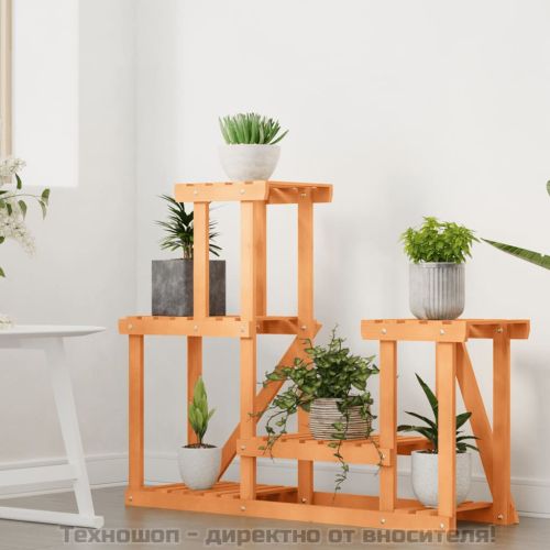 Поставка за цветя, 90x25x73,5 см, масивна ела