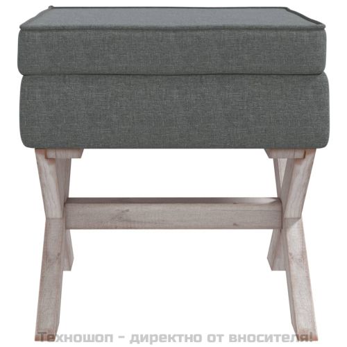 Табуретка за съхранение, тъмносива, 45x45x49 см, плат