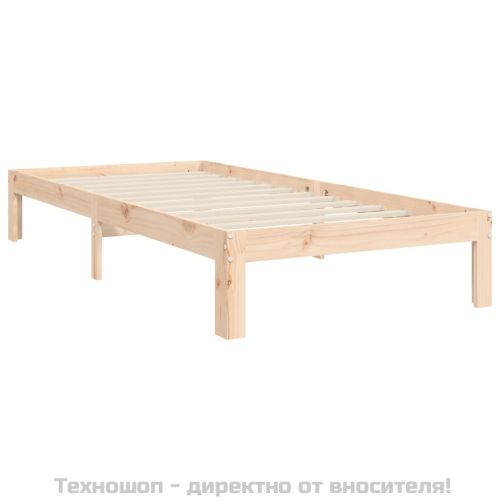 Рамка за легло без матрак, 90x200 см, масивна чамова дървесина