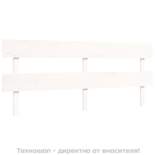 Рамка за легло с табла бяла Super King Size дърво масив