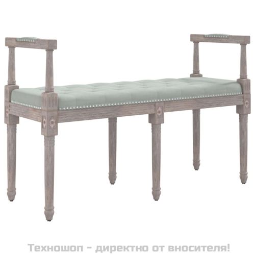 Пейка, светлосива, 110x40x70 см, кадифе