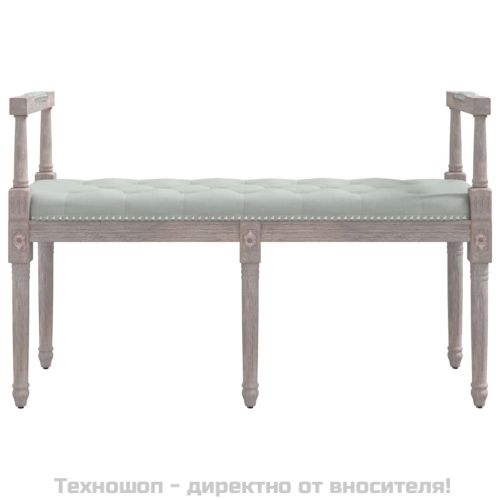 Пейка, светлосива, 110x40x70 см, кадифе