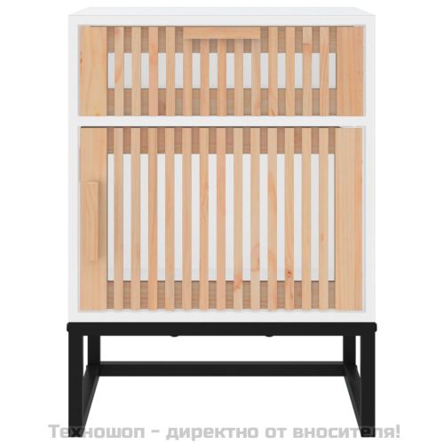 Нощни шкафчета 2 бр бели 40x30x55,5 см инженерно дърво и желязо