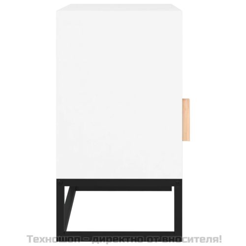 Нощни шкафчета 2 бр бели 40x30x55,5 см инженерно дърво и желязо
