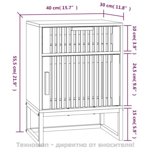 Нощни шкафчета 2 бр бели 40x30x55,5 см инженерно дърво и желязо