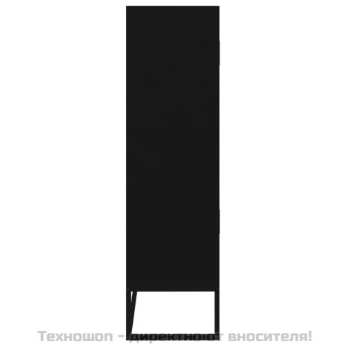 Висок шкаф, черен, 70x35x125 см, инженерно дърво