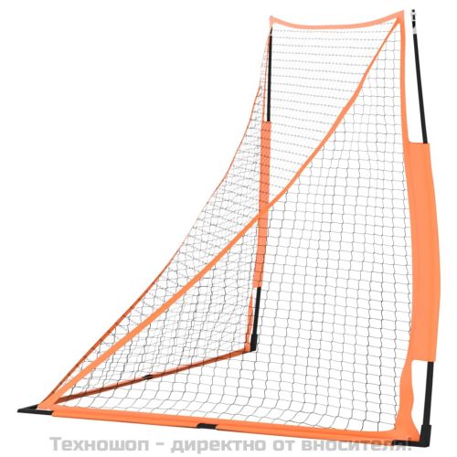Преносима бейзболна мрежа оранжево-черна 183x182x183 см стомана