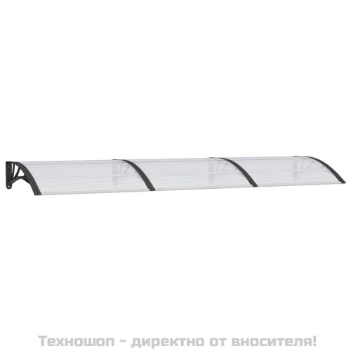 Навес за врата, черно и прозрачно, 300x75 см, поликарбонат