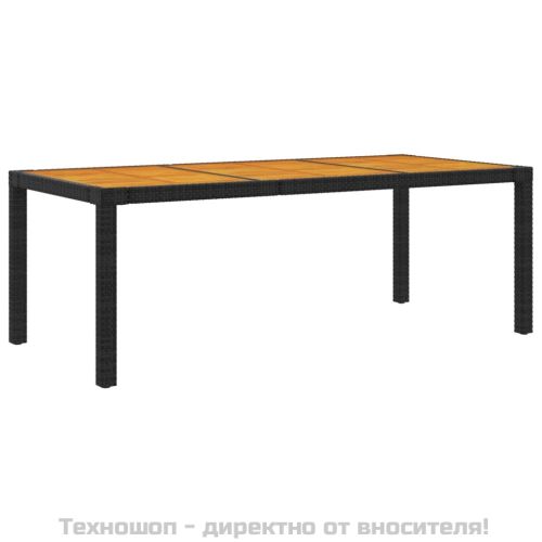 Градински комплект с възглавници, 9 части, полиратан, черен