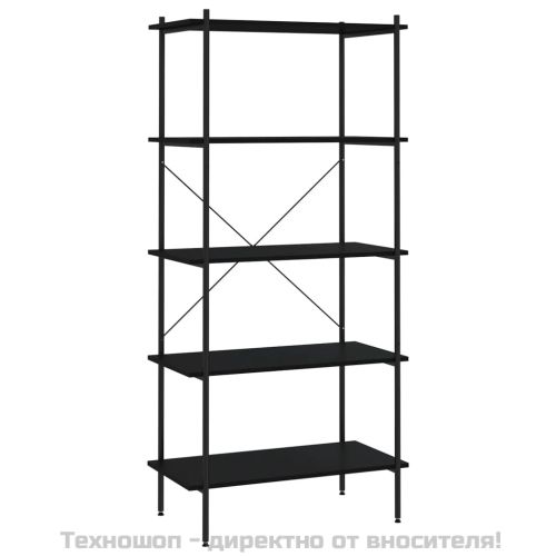 Етажерка с 5 рафта, черна, 80x40x163 см