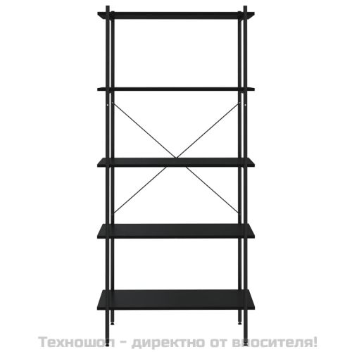 Етажерка с 5 рафта, черна, 80x40x163 см