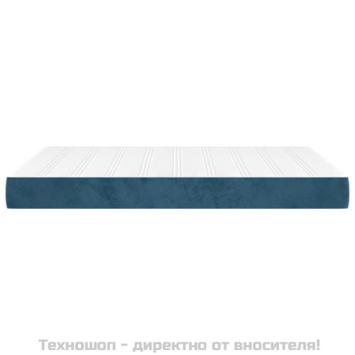 Матрак за легло с покет пружини средна твърдост тъмносин 140x200x20 см кадифе