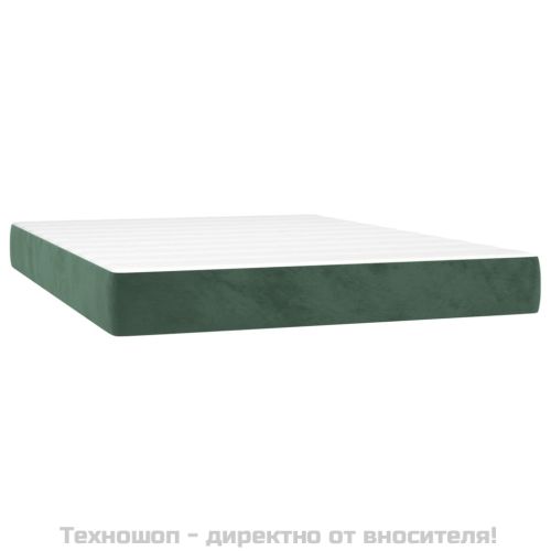 Матрак за легло с покет пружини средна твърдост тъмнозелен 140x200x20 см кадифе