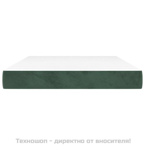 Матрак за легло с покет пружини средна твърдост тъмнозелен 140x200x20 см кадифе