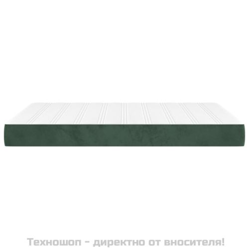 Матрак за легло с покет пружини средна твърдост тъмнозелен 140x200x20 см кадифе
