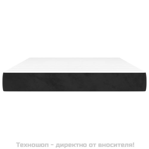 Матрак за легло с покет пружини средна твърдост черен 140x200x20 см кадифе