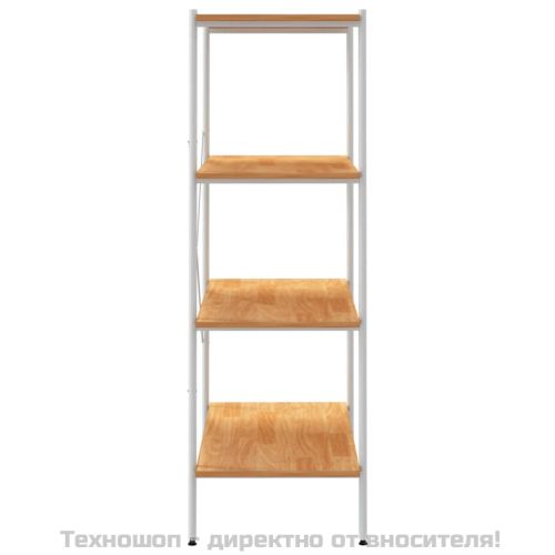 Етажерка с 4 рафта, бяло и дъб, 80x40x130 см