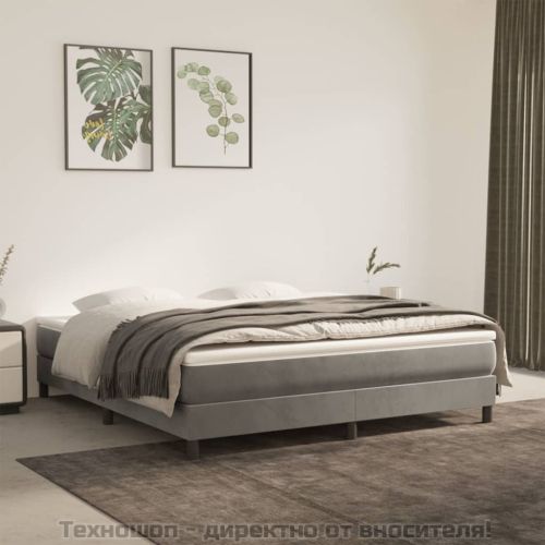 Матрак за легло с покет пружини средна твърдост светлосив 180x200x20 см кадифе