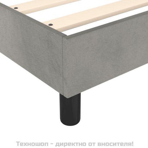 Боксспринг легло с матрак, светлосиво, 140x200 см, кадифе