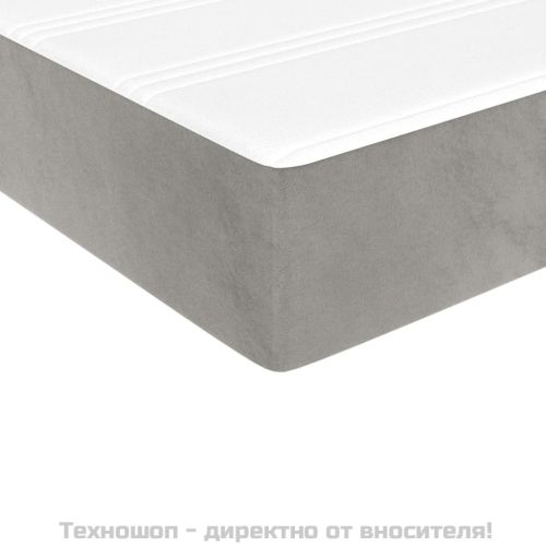 Боксспринг легло с матрак, светлосиво, 140x200 см, кадифе