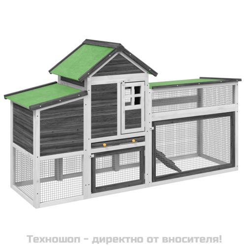 Кокошарник сив 186,5x58,5x113 см бор масив