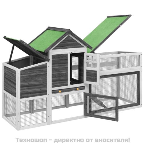 Кокошарник сив 186,5x58,5x113 см бор масив