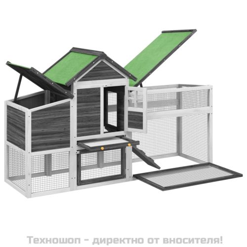 Кокошарник сив 186,5x58,5x113 см бор масив
