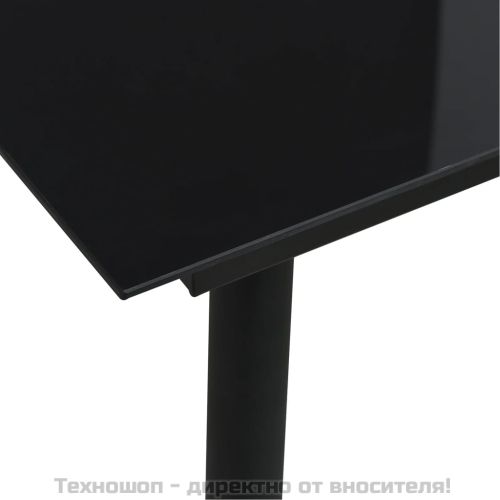 Градински трапезен комплект от 3 части, черно, PVC ратан