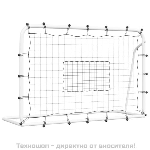 Рикошетна мрежа, бяло и черно, 184x61x123 см, стомана и PE