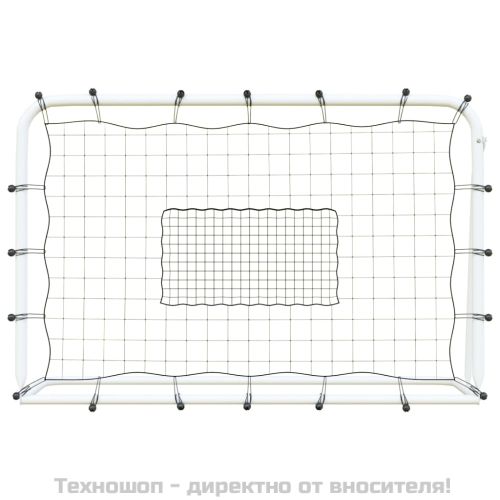 Рикошетна мрежа, бяло и черно, 184x61x123 см, стомана и PE