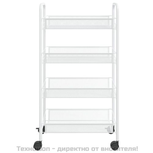 Кухненска количка на 4 нива, бяла, 46x26x85 см, желязо