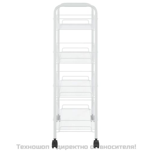 Кухненска количка на 4 нива, бяла, 46x26x85 см, желязо
