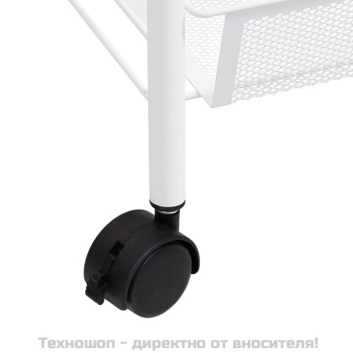 Кухненска количка на 4 нива, бяла, 46x26x85 см, желязо