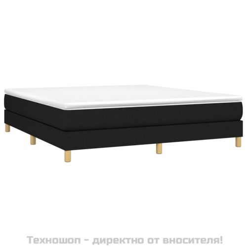 Боксспринг легло с матрак, черно, 160x200 см, плат