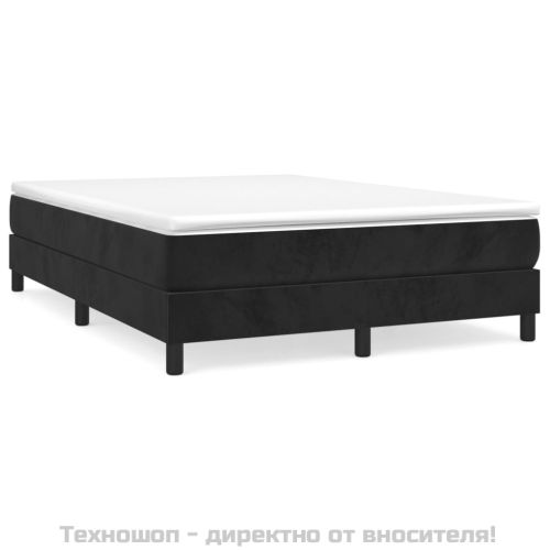 Боксспринг легло с матрак, черно, 140x200 см, кадифе
