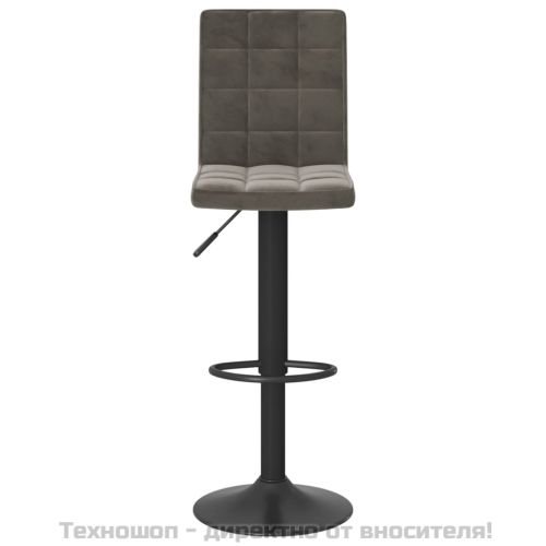 Бар табуретки, 2 бр, тъмносиви, кадифе