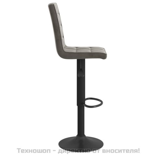 Бар табуретки, 2 бр, тъмносиви, кадифе