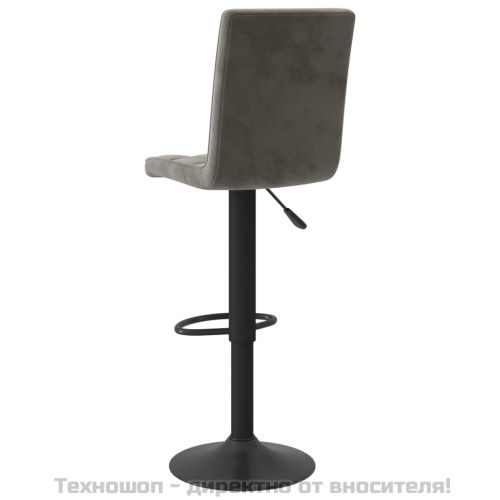 Бар табуретки, 2 бр, тъмносиви, кадифе