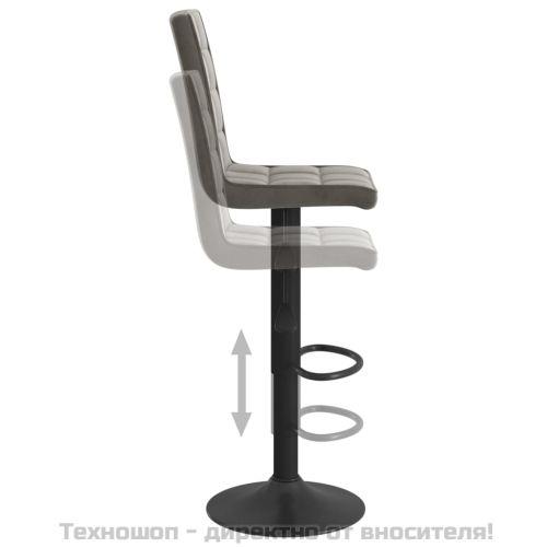 Бар табуретки, 2 бр, тъмносиви, кадифе