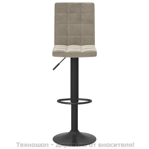Бар табуретки, 2 бр, светлосиви, кадифе