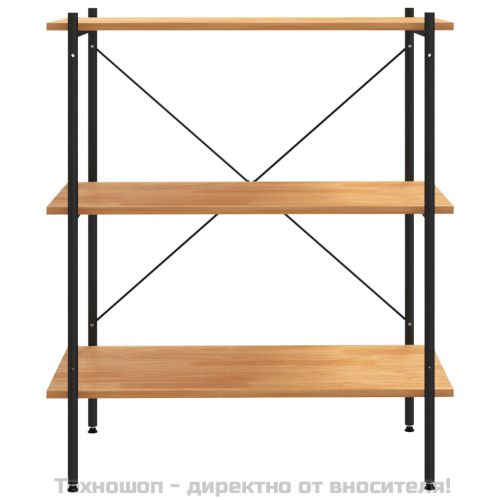 3-етажен етажерка, черен и дъб, 80x40x92 см