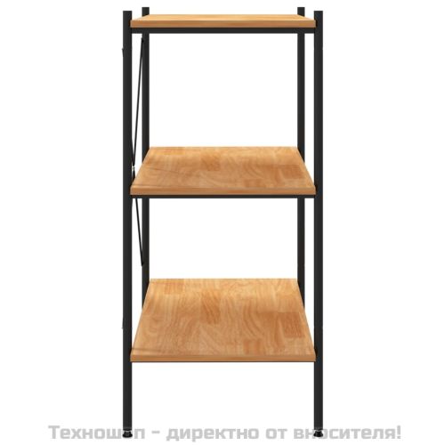 3-етажен етажерка, черен и дъб, 80x40x92 см