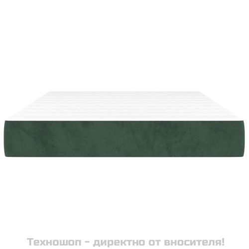 Матрак за легло с покет пружини средна твърдост тъмнозелен 120x200x20 см кадифе
