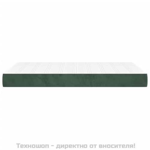 Матрак за легло с покет пружини средна твърдост тъмнозелен 120x200x20 см кадифе