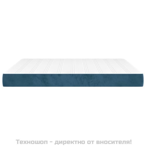 Матрак за легло с покет пружини средна твърдост тъмносин 180x200x20 см кадифе