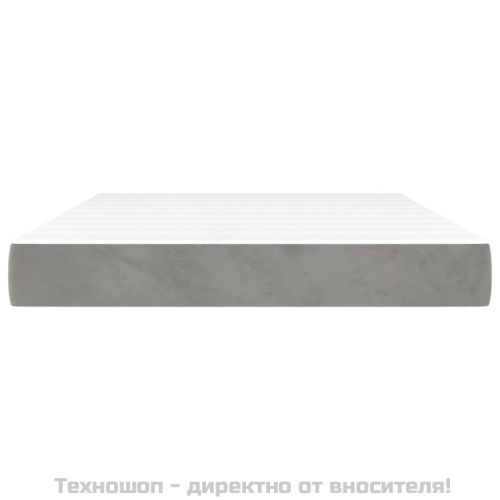 Матрак за легло с покет пружини средна твърдост светлосив 140x190x20 см кадифе