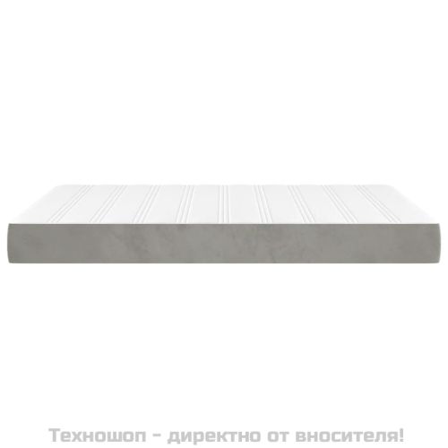 Матрак за легло с покет пружини средна твърдост светлосив 140x190x20 см кадифе