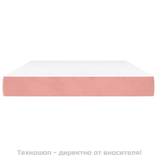 Матрак за легло с покет пружини средна твърдост розов 140x190x20 см кадифе